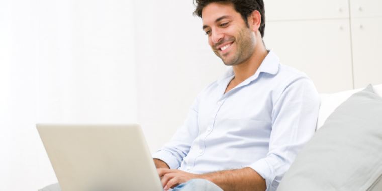 Man looking at laptop