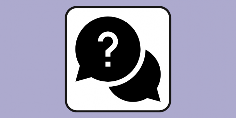 Picture of a question mark in a speech bubble