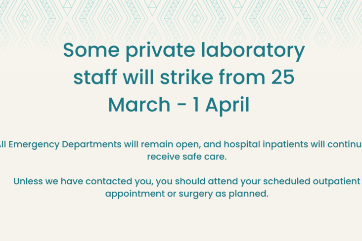 Private laboratory workers’ strike action: 25 March - 1 April