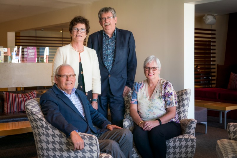 Photo of the 2019 Commissioners. Left to right Dr David Perez Kathy Grant Richard Thompson Jean O'Callaghan