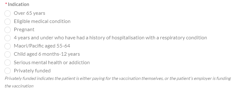 CIR influenza vaccination indications