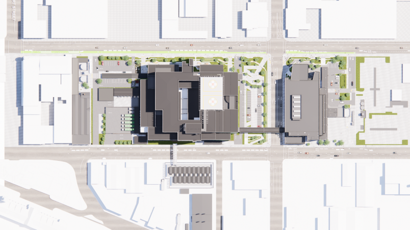 Image 1: A bird’s eye view plan of the Inpatient Building.