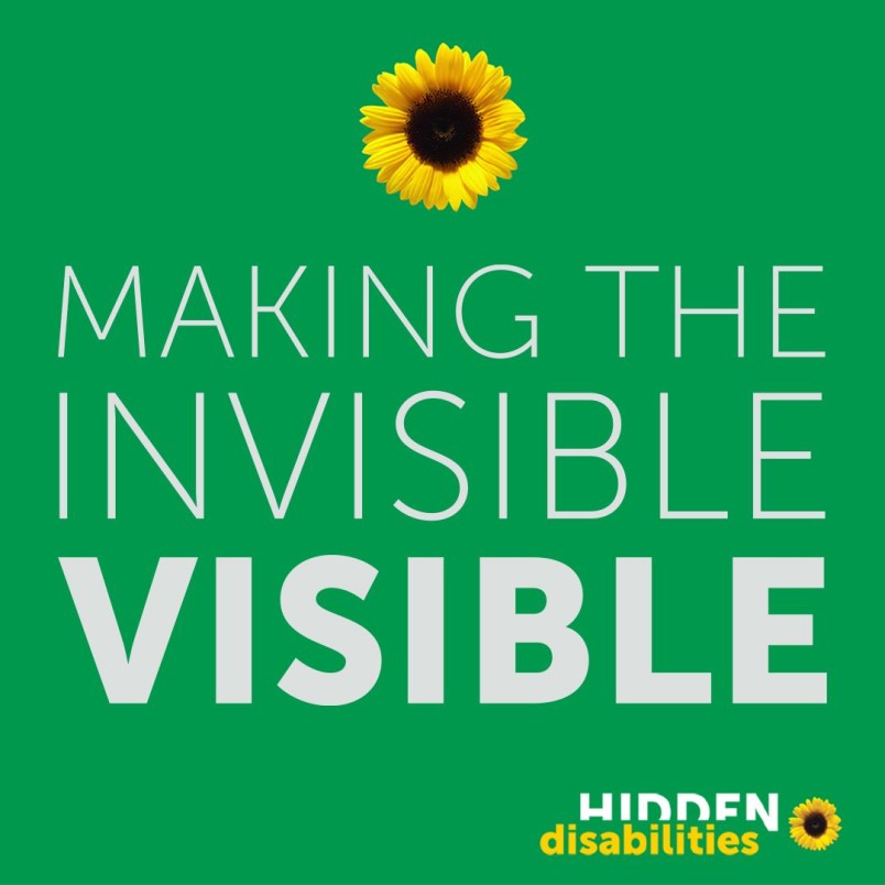 Green background with a sunflower at the top and the words "Making the invisible visible"