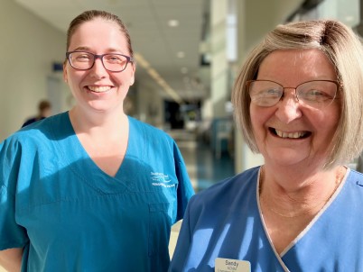 Gemma, left, with her mum Sandy Buzzard at Southland Hospital.