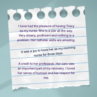 Patient feedback for EN Tracy Graves.